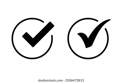Check mark icon. Tick mark sign and symbol vector