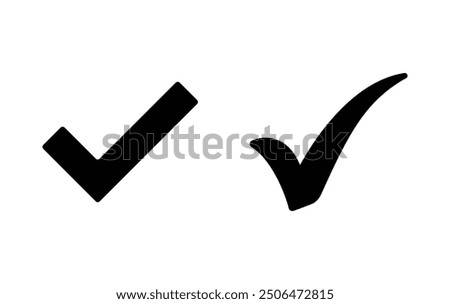 Check mark icon. Tick mark sign and symbol vector