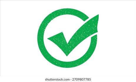 check mark icon tick stamp grunge effect vector design illustration seal grainy ink badge vector symbol authentic approval emblem.