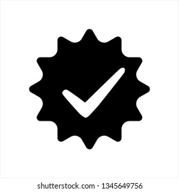 Check mark icon. Tick symbol in green color, vector illustration.