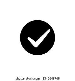 Check mark icon. Tick symbol in green color, vector illustration.