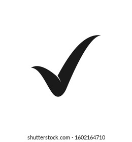  check mark icon. Tick symbol in black color, vector illustration.