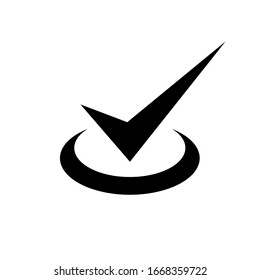 Check mark icon. Tick symbol in a circle. Vector EPS 10.