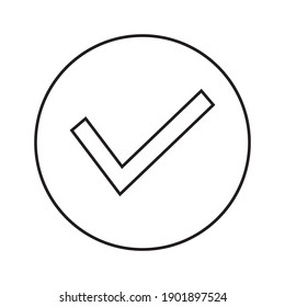 Markierungssymbol überprüfen. Symbol ankreuzen. Vektorsymbol auf weißem Hintergrund. eps10