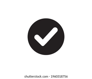 Marcar icono. símbolo de marca. Icono plano de marca de verificación positiva