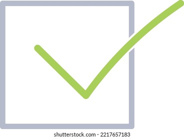 Check mark icon. Tick symbol. Positive Check Mark Logo Flat Icon Sign Vector Template. Green check mark icon