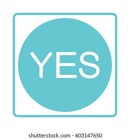 Check mark icon. Tick symbol in blue color. Yes, ok