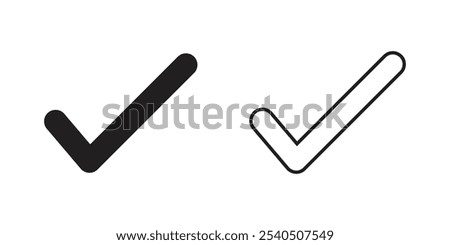 Check Mark Icon. Tick Mark symbol vector. Check Mark outline.