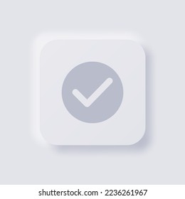 Icono de marca, Icono de marca, Diseño de interfaz de usuario suave de Neumorfismo blanco para diseño web, IU de aplicación y más, Botón, Vector.