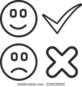 Icono de marca de verificación, icono de marca de lápiz vector negro