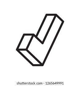 check mark icon in trendy flat style, check mark isometric icon 