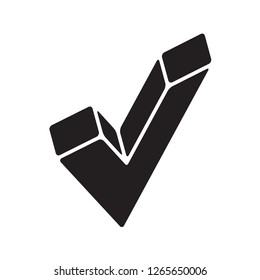 check mark icon in trendy flat style, check mark isometric icon 