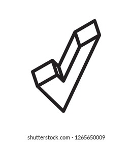 check mark icon in trendy flat style, check mark isometric icon 