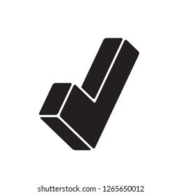 check mark icon in trendy flat style, check mark isometric icon 