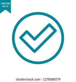 check mark icon in trendy flat style, check box icon 