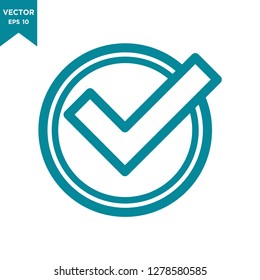 check mark icon in trendy flat style, check box icon 