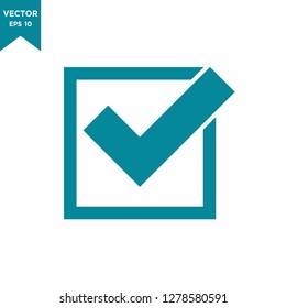check mark icon in trendy flat style, check box icon 