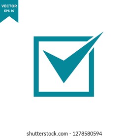 check mark icon in trendy flat style, check box icon 