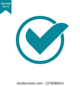check mark icon in trendy flat style, check box icon 