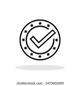 Check mark icon in trendy flat style. Verified confirmation symbol for your web site design, logo, app, UI Vector EPS 10. - Vector