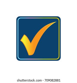check mark icon in trendy flat style 