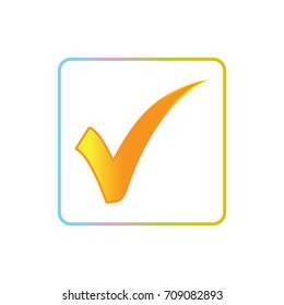 check mark icon in trendy flat style 