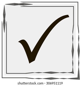 Check mark icon, vector