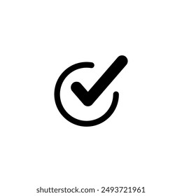 Check mark icon. Check mark vector. Checkbox sign checked. Approved symbol. Isolated v check mark icon. modern simple, Editable.