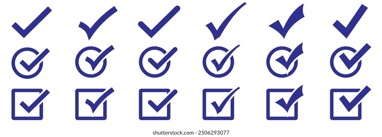Check mark icon. Check mark vector icon. Checkmark vector  Illustration. Vector symbols set  checkmark isolated on white background. EPS 10