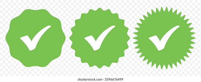 Check mark icon. Check mark vector icon. Checkmark Illustration. Vector symbols set ,green checkmark isolated on white background. Correct vote choice isolated symbol. Vector Illustration. EPS 10