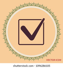 Check mark icon, vector design element