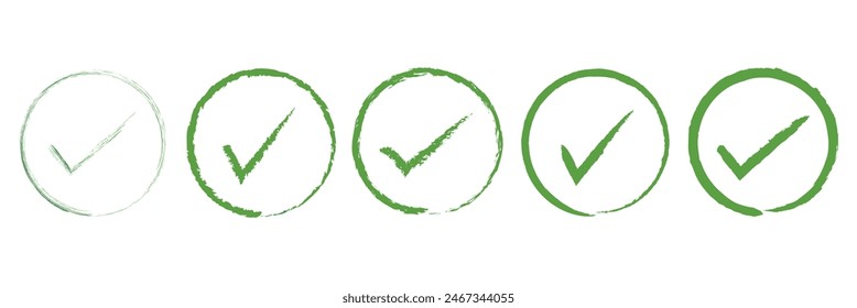 Check mark icon vector design. Green check vector icon set.