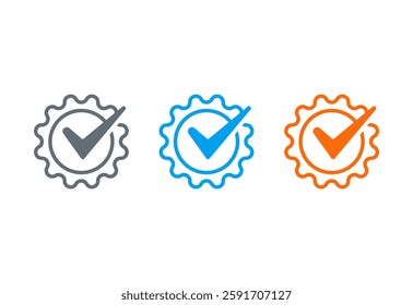 Check mark icon vector design with assorted colors