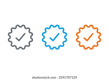 Check mark icon vector design with assorted colors