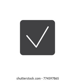 Check mark icon vector, filled flat sign, solid pictogram isolated on white. Tick symbol, logo illustration.