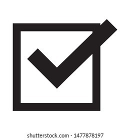 Check mark icon vector. Flat style design