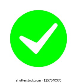 Check mark icon vector green background