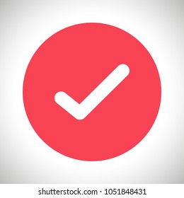 Check mark icon vector illustration. Linear symbol with thin outline. The thickness is edited. Minimalist style.