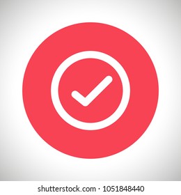 Check mark icon vector illustration. Linear symbol with thin outline. The thickness is edited. Minimalist style.