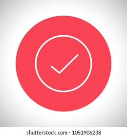 Check mark icon vector illustration. Linear symbol with thin outline. The thickness is edited. Minimalist style.