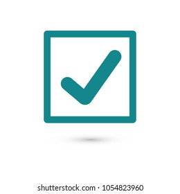 Check mark icon vector illustration. Linear symbol with thin outline. The thickness is edited. Minimalist style.