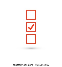 Check mark icon vector illustration. Linear symbol with thin outline. The thickness is edited. Minimalist style.