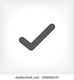 Check mark icon vector illustration. Linear symbol with thin outline. The thickness is edited. Minimalist style.