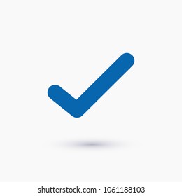 Check mark icon vector illustration. Linear symbol with thin outline. The thickness is edited. Minimalist style.