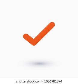 Check mark icon vector illustration. Linear symbol with thin outline. The thickness is edited. Minimalist style.