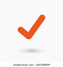 Check mark icon vector illustration. Linear symbol with thin outline. The thickness is edited. Minimalist style.