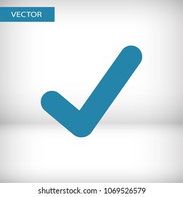 Check mark icon vector illustration. Linear symbol with thin outline. The thickness is edited. Minimalist style.