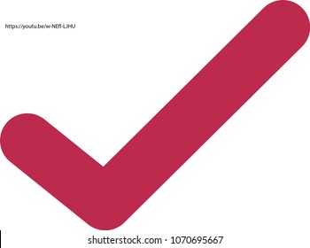 Check mark icon vector illustration. Linear symbol with thin outline. The thickness is edited. Minimalist style.