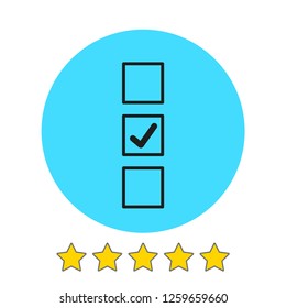Check mark icon vector illustration. Linear symbol with thin outline. The thickness is edited. Minimalist style.