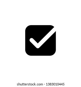 Check mark icon vector illustration. Linear symbol with thin outline. The thickness is edited. Minimalist style.